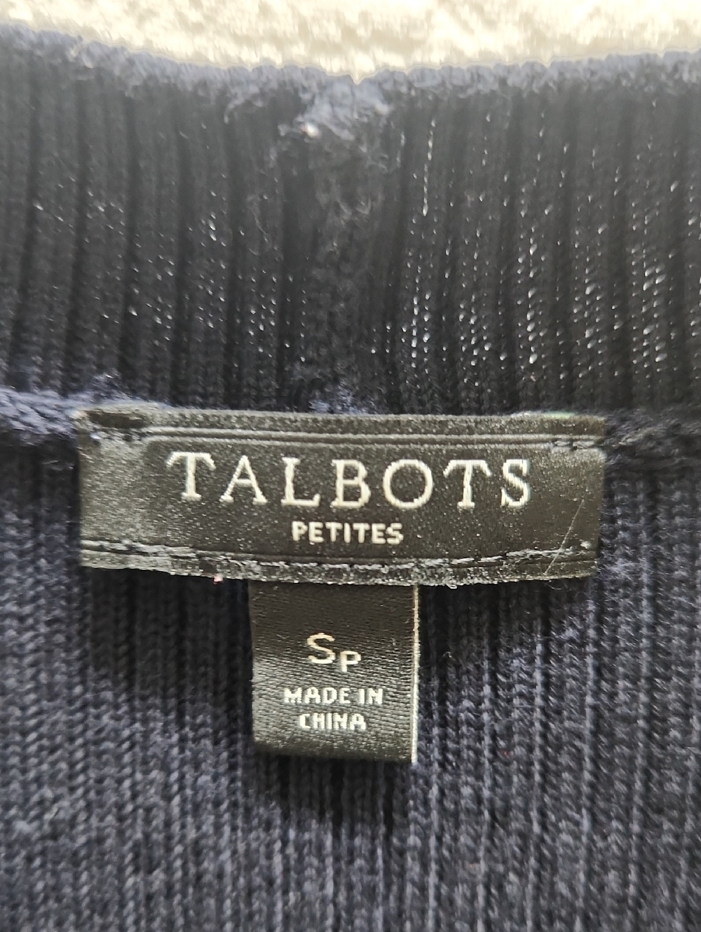 Talbots Navy Open Cardigan Sweater - Picture 2 of 2